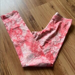 Old Navy Girls Pink White Tie Dye Leggings Size Large (10/12)